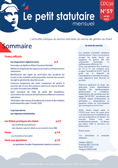 Le petit statutaire - avril 2025