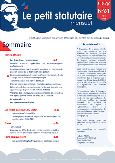 Le petit statutaire Juin 2025