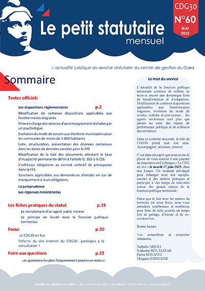 Le petit statutaire - mai 2025
