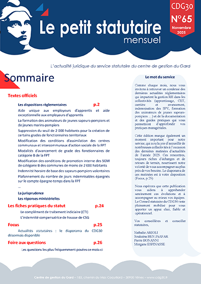 Le petit statutaire Nov. 2025