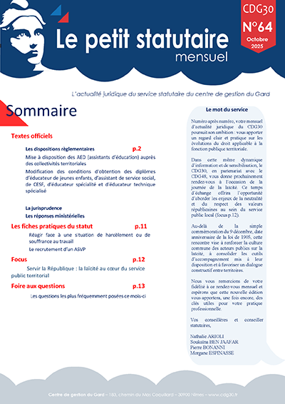 Le petit statutaire Oct. 2025