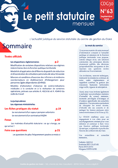 Le petit statutaire Sept. 2025